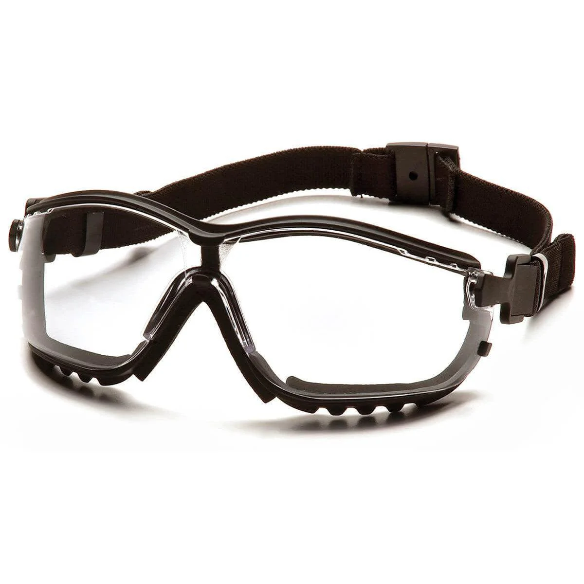 Pyramex V2G Safety Glasses/Goggles Black Frame Clear H2MAX Anti-Fog Lens - Alvarez Pro Painting LLC