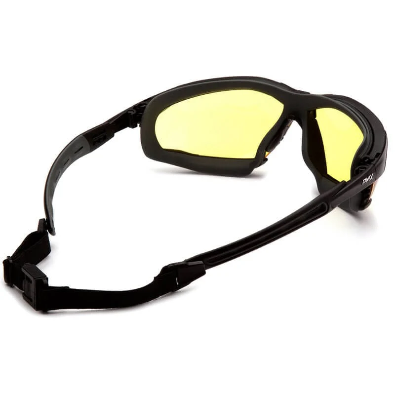 Pyramex Isotope Safety Glasses/Goggles Black Frame Amber H2MAX Anti-Fog Lenses - Alvarez Pro Painting LLC
