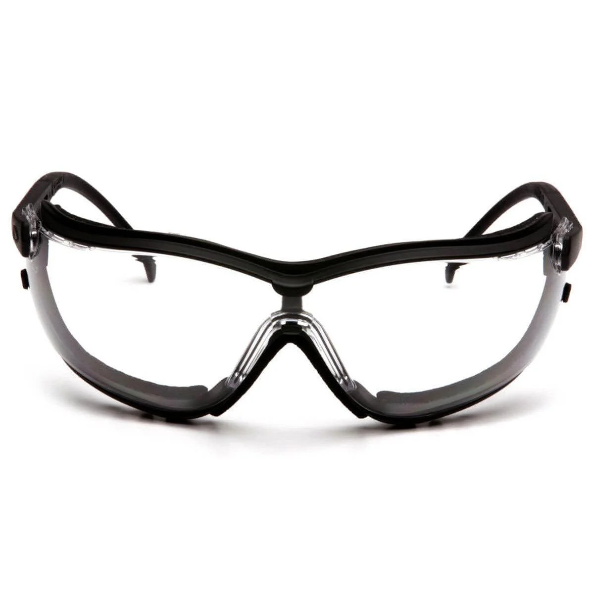 Pyramex V2G Safety Glasses/Goggles Black Frame Clear H2MAX Anti-Fog Lens - Alvarez Pro Painting LLC