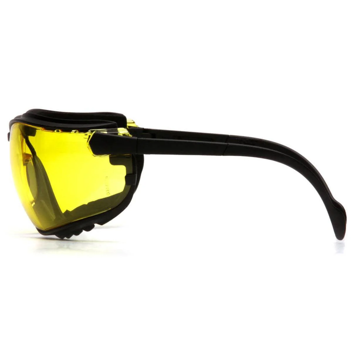 Pyramex V2G Safety Glasses/Goggles Black Frame Amber Lens - Alvarez Pro Painting LLC