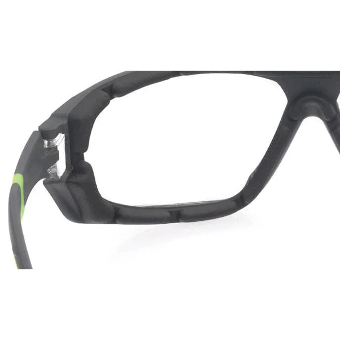 Encon Veratti Primo Foam-Padded Safety Glasses/Goggles Gray/Green Frame Gray Anti-Fog Lens - Alvarez Pro Painting LLC